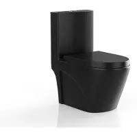 Vente-unique Zwart mat staand toilet van keramiek - NAGILAM