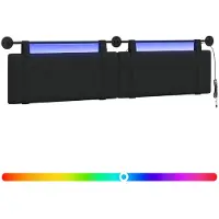 vidaXL Hangend hoofdbord Zwart Stof