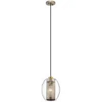 Kichler Moderne hanglamp, Asher, van staal en antiek tin, met één E27 fitting