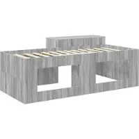 vidaXL Kinderhoogslaper met bureau Grijs Sonoma 90 x 200 cm