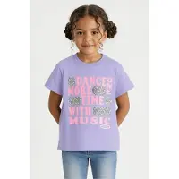 Cars Little T-shirt lila Paars Meisjes Stretchkatoen Ronde hals Printopdruk - maat 86