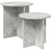 vidaXL Bijzettafelset 2 st Betongrijs Ø 45 x 45 cm Geconstrueerd hout