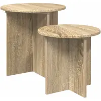 vidaXL Bijzettafelset 2 st Sonoma Eiken Ø 45 x 45 cm
