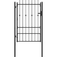 vidaXL Hekpoort ASTEN 100 x 150 cm Metaal Zwart Vergrendelbaar