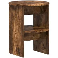 vidaXL Bijzetkast Gerookte Eik Ø40 x 50 cm Geconstrueerd hout