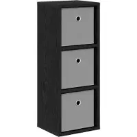 vidaXL Dressoir met lade Zwart Eiken 25,5 x 22 x 69,5 cm