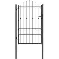 vidaXL Hekpoort ASTEN 100 x 150 cm Metaal Zwart Vergrendelbaar