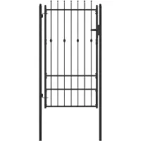 vidaXL Hekpoort ASTEN 100 x 175 cm Metaal Zwart Vergrendelbaar