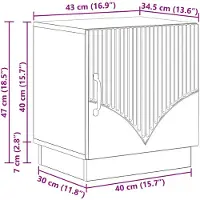 vidaXL Nachtkastje Betonnen Grijs 43 x 34,5 x 47 cm Bewerkt hout
