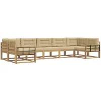 vidaXL Buiten bank set 7 st Wit en Beige