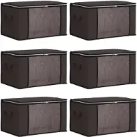 vidaXL opbergdoos met doorzichtige zijkant 6 pcs Antracietkleurig