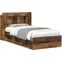 vidaXL Bedombouw met opslag Oud hout 80 x 200 cm Bewerkt hout