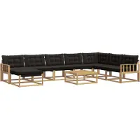 vidaXL Buiten bank set 9 st Wit en zwart Massief Acacia Hout