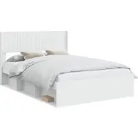vidaXL Bedframe met opbergruimte en hoofdbord Wit 120 x 200 cm