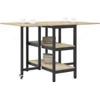 vidaXL Eettafel 122 x 80 x 76,5 cm Bewerkt hout Sonoma Eiken