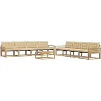 vidaXL Buiten bank set 9 st Wit en Beige