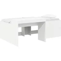 vidaXL Kinderhoogslaper met bureau Wit 90 x 200 cm Bewerkt hout