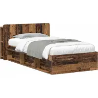 vidaXL Bedombouw met opslag Oud hout 80 x 200 cm Bewerkt hout