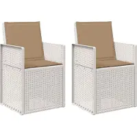 vidaXL Tuinstoelen 2 pcs Wit en Taupe PP
