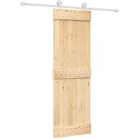 vidaXL Schuifdeur Natuurlijk en Wit 70 x 210 cm Massief Pine Hout