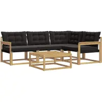 vidaXL Buiten bank set 5 st Wit en zwart