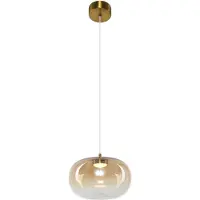 Milagro Lighting Hanglamp Vaso, crème / amber, Woon-/ Eetkamer, Glas, Modern, hanglamp