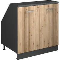 Vicco Keukenkast voor schuine wand R-Line Artisanaal eiken 80 cm met 2 deuren, kastromp 60 cm diepte, Model 60430