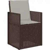 vidaXL Tuin-eetkamerstoelen, 2 stuks, bruin en lichtgrijs, van PP-materiaal