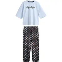 Next Pyjama lichtblauw / donkerbruin