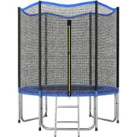 SPORTNOW Outdoor Trampoline - Staal, PP - 183 x 183 x 200 cm - Blauw