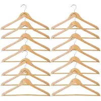 Storage solutions Kledinghangers Milano - hout - set van 24x stuks - voor 2 kledingstukken