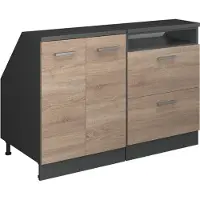 Vicco R-Line Keukenkast voor schuine wand – 120 cm Set van 2 kastrompen 60 cm diepte Sonoma