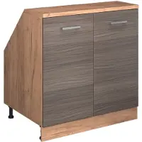 Vicco R-Line Keukenkast voor schuine wand – 80 cm met 2 deuren, kastromp 60 cm diepte Edel grijs