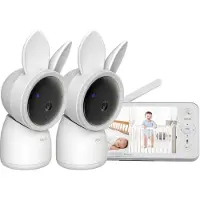 Arenti AINanny - Wifi Babyfoon Met 2 Camera's Duopack - Baby Monitor - Babyfoon met 5 inch scherm - Ultra HD 2K Resolutie - Slaapliedjes - Alexa & Google