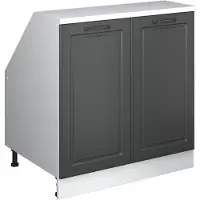 Vicco R-Line Keukenkast voor schuine wand – 80 cm met 2 deuren, kastromp 60 cm diepte Antraciet landhuis