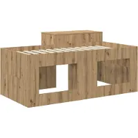 vidaXL Kinderhoogslaper met bureau Artisanaal eiken Bewerkt hout