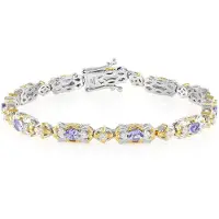 Cavill - Zilveren armband met 1,98 ct ovale Tanzanieten en 0,87 ct Zirkonia - 925 Sterling Zilver - Elegant dames sieraad - Luxe klapsluiting