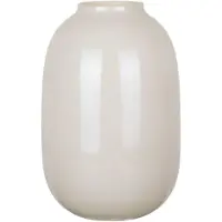 Mega Collections Bloemenvaas Oval Beauty - lichtgrijs - glas - D17 x H25 cm