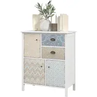 HOMCOM Sideboard kastje met 2 laden en 3 vakken hout bontgekleurd 68 x 34 x 76cm