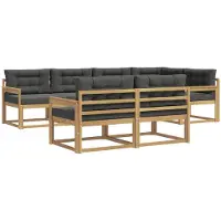 vidaXL Buiten bank set 6 st Wit en antracietkleurig Polyester