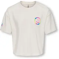 ONLY KIDS GIRL T-shirt wit Meisjes Katoen Ronde hals Effen - maat 122/128
