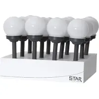 Star Trading Solar Padverlichting 'Globus', set van 12 bollampen, wit, schemersensor, H 27cm