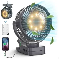 Vulpes goods Tech Mini USB Ventilator PRO – Oplaadbaar – Stille Mini Fan & Powerbank – 12000 mAh – Zwart