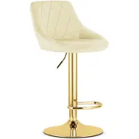 Leobert Barkruk - - Kast - Beige velours/Gouden voet
