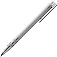 Lamy logo set brushed | Balpen + drukpotlood | Metalen design schrijvenset | Inclusief M16 vulling zwart & M40 potloodmine 0,7 mm | Met zwart leren etui & geschenkverpakking
