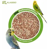 KLASEBO Vogelvoer Wellensittich Voer 25kg Complete Mix voor Parkieten en Kanaries – GGO-vrije Premium Zaden voor Vitale, Energierijke en Gezonde Vogels