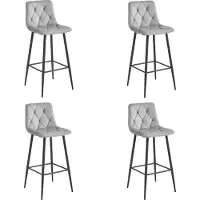 TEXTILOMANIE NADO kruk - zilvergrijs fluweel / zwarte poten x 4