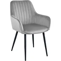 Leobert Eetkamerstoel SOSA - zilvergrijs - 83,5x56,5x60,5 cm - velours bekleding