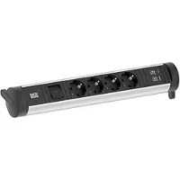 Bachmann CYCLE Sokkel 4xCEE7/3 1xSchakelaar 1xUSB A/C 22W 0,2m GST18