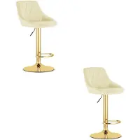Leobert KAST kruk - beige fluweel / gouden voet x 2